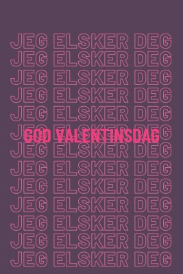 Jeg elsker deg, valentine purple modern-bold