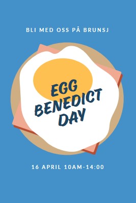 Egg Benedict Day blue whimsical-color-block