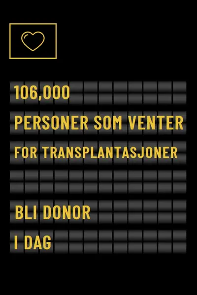 Bli organdonor i dag black modern-bold