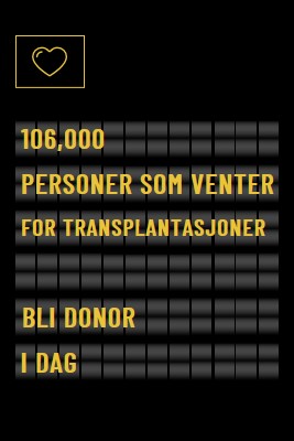 Bli organdonor i dag black modern-bold