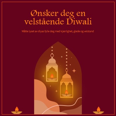 Skinne med Diwali glede red whimsical,golden,lights