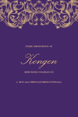 En kroning passer for en konge purple modern-simple