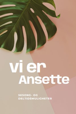 Vi ansetter sesongarbeidere pink modern-simple