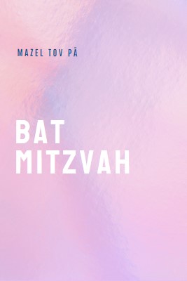 Feirer din bat mitzvah pink modern-simple