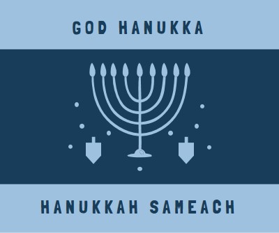 Velsignelser av Hanukkah blue modern-simple