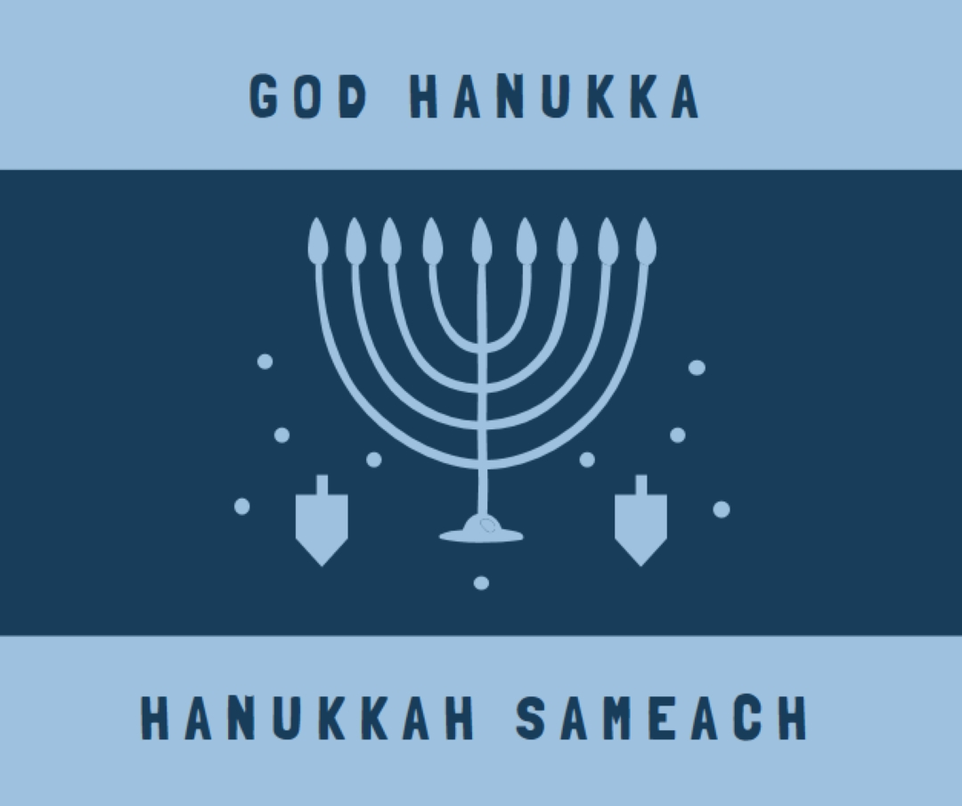Velsignelser av Hanukkah blue modern-simple