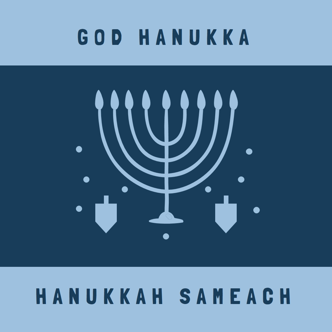 Velsignelser av Hanukkah blue modern-simple