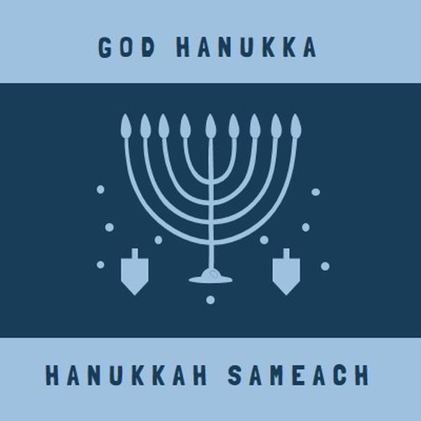 Velsignelser av Hanukkah blue modern-simple