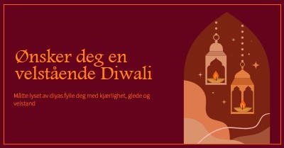 Skinne med Diwali glede red whimsical,golden,lights