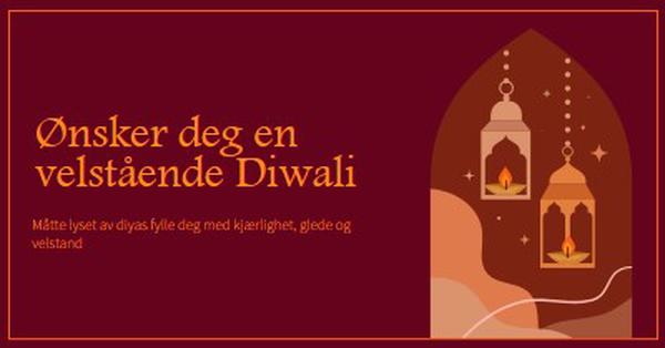 Skinne med Diwali glede red whimsical,golden,lights