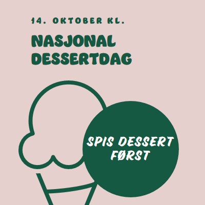 Nasjonal dessertdag pink vintage-retro