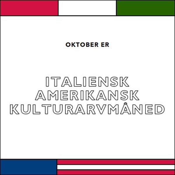 Italiensk amerikansk arv måned white vintage-retro