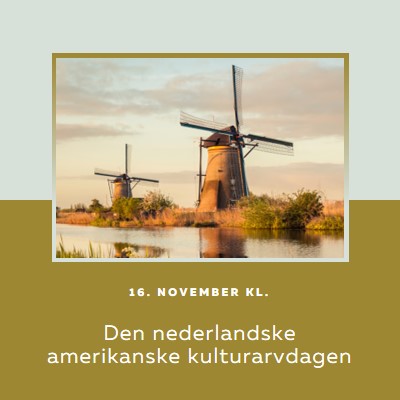 Den nederlandske amerikanske kulturarvdagen brown modern-simple