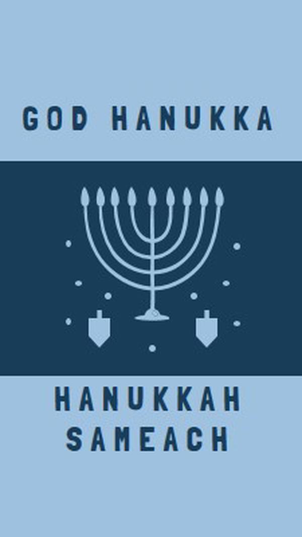 Velsignelser av Hanukkah blue modern-simple