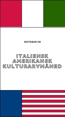 Italiensk amerikansk arv måned white vintage-retro