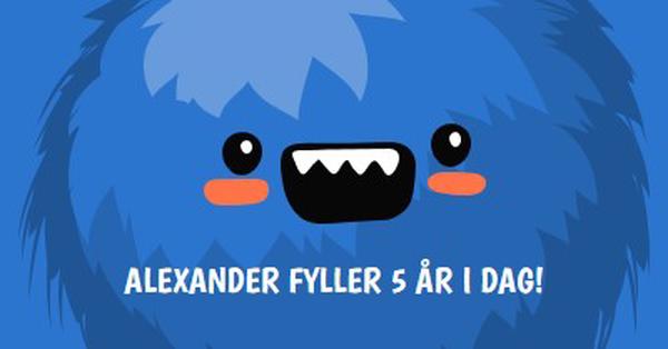 Lille monster er å snu fem blue whimsical-color-block