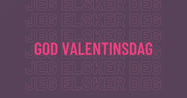 Jeg elsker deg, valentine purple modern-bold
