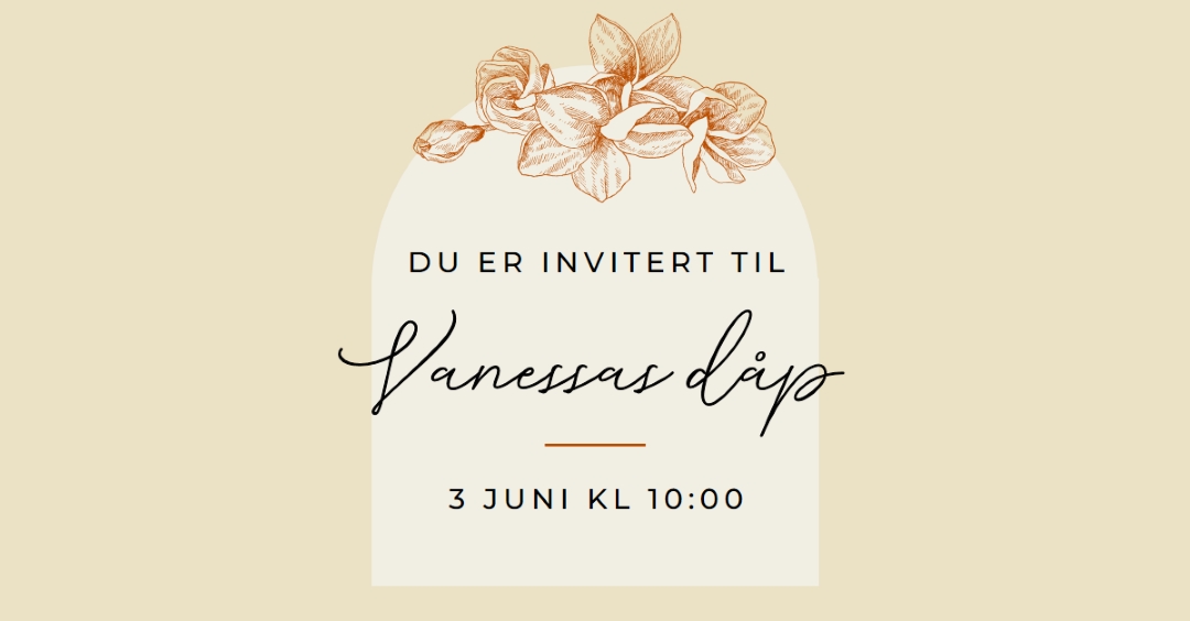 Dåpsinvitasjon yellow vintage-botanical