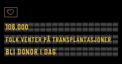 Bli organdonor i dag black modern-bold