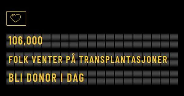 Bli organdonor i dag black modern-bold