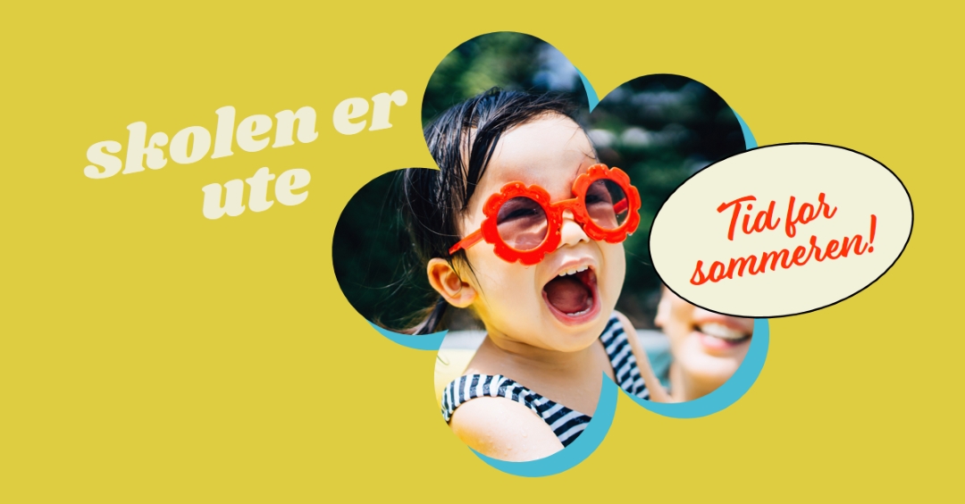 Skolen er ute, bassenget er i yellow whimsical-color-block