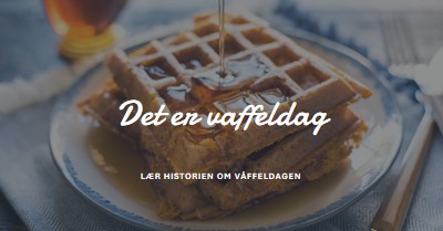 Det er vaffeldag blue modern-simple