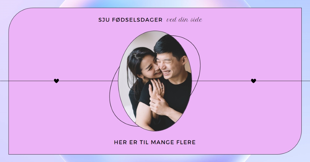 Gratulerer med dagen, kjærlighet purple modern,minimal,clean
