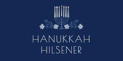Hanukkah hilsener blue modern-simple