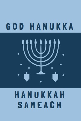 Velsignelser av Hanukkah blue modern-simple