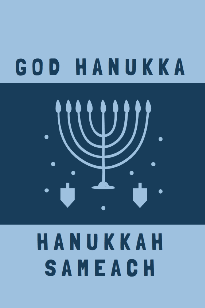 Velsignelser av Hanukkah blue modern-simple