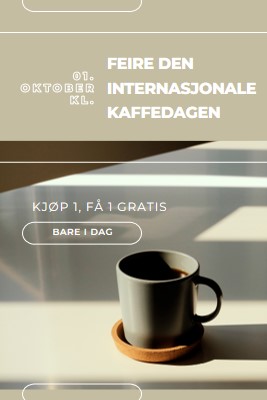 Feire internasjonal kaffedag brown modern-geometric-&-linear