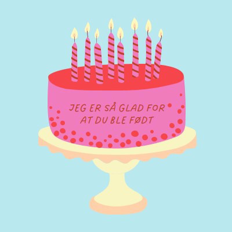 Glad for at du ble født pink cute,3d,minimal