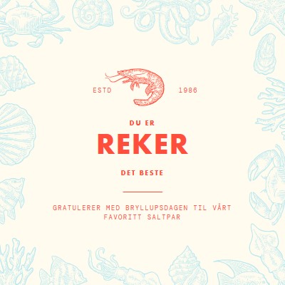 Rett og slett de beste reker gray bold,retro,maritime