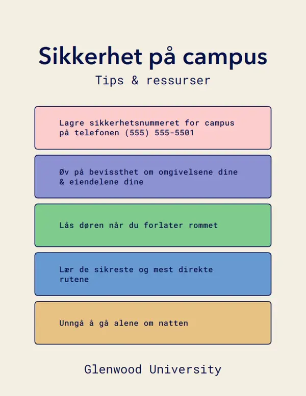 Flygeblad for typografiske sikkerhetstips yellow modern,simple,typographic,infographic