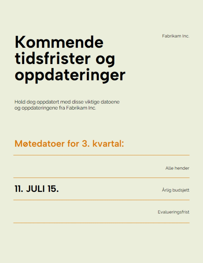 Enkel flygeblad for bedriftsoppdatering green simple,modern,lines,typographic