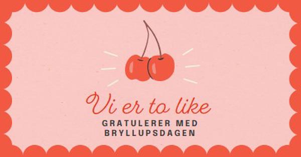 Vi er to like red illustration,retro,playful