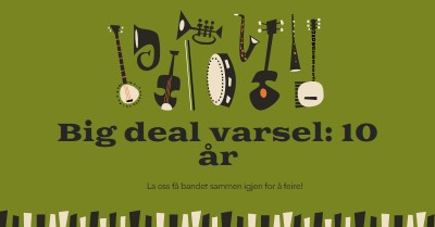 Big deal-varsel green retro,graphic,music