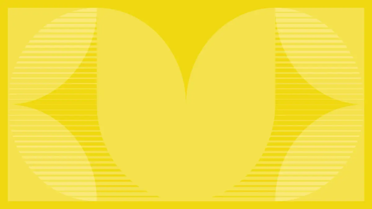 Lys & balansert PowerPoint-lysbildeforside yellow geometric,simple