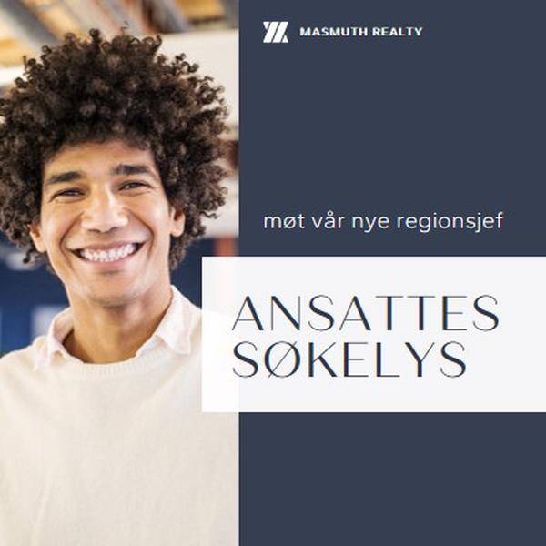 Ny regionsjefs søkelys blue modern-simple