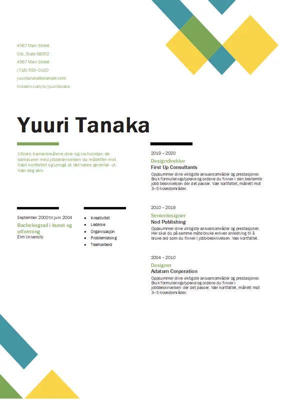 Geometrisk CV modern geometric