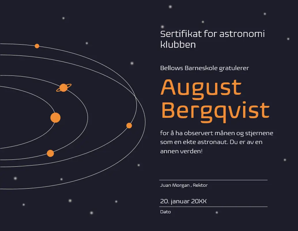 Studentsertifikater for prestasjon whimsical color block