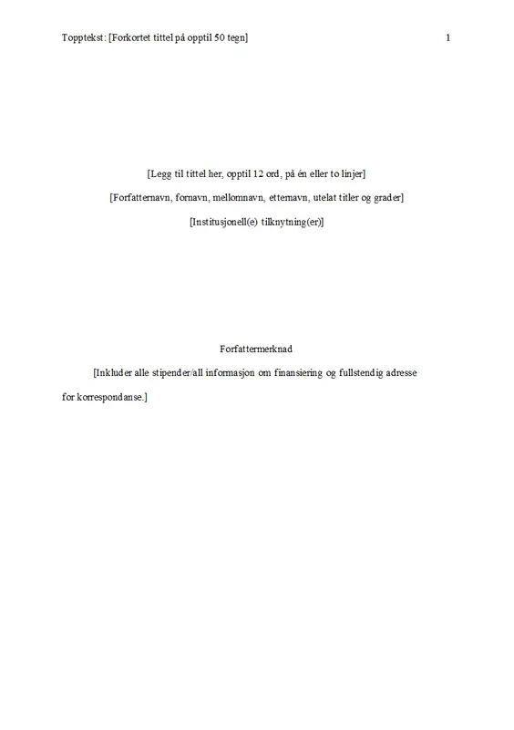 Oppgave med APA-stil modern simple