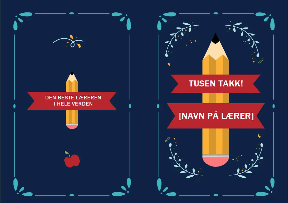 Takk læreren-kort whimsical-line