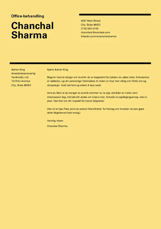 Følgebrev med sveitsisk design modern simple