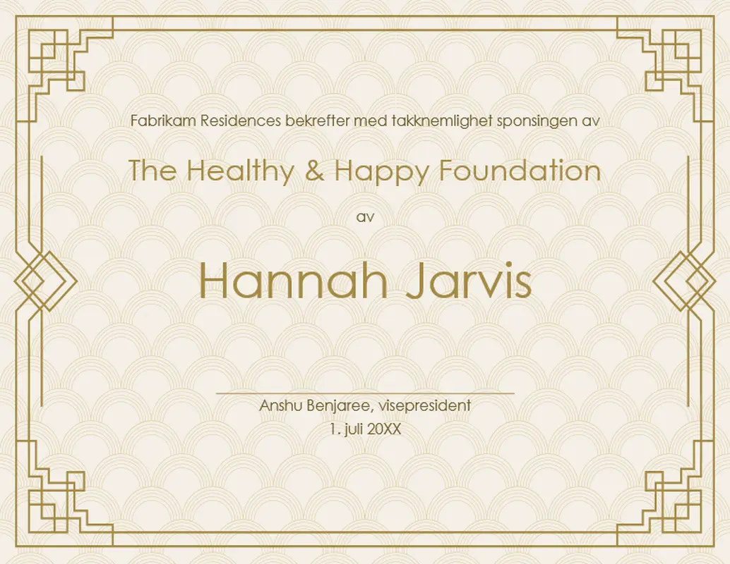 Art Deco-diplom vintage