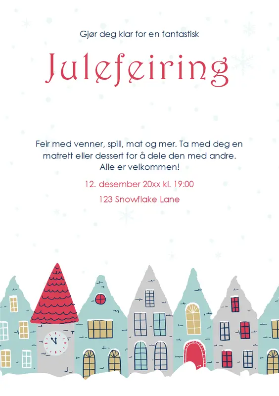 Flygeblad for vinterfest whimsical-color-block