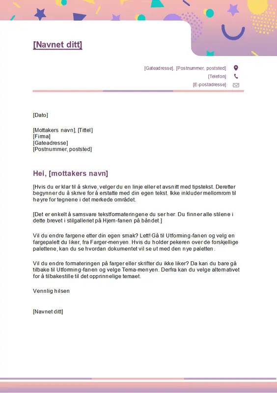 Festlig brevhode modern-simple