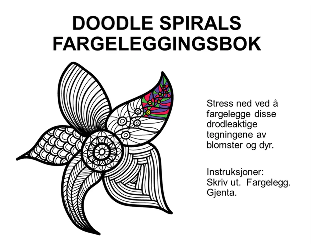 Doodlespiral fargeleggingsbok