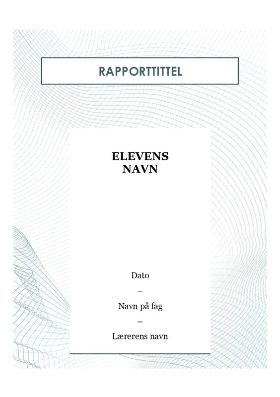 Moderne studentrapport modern simple