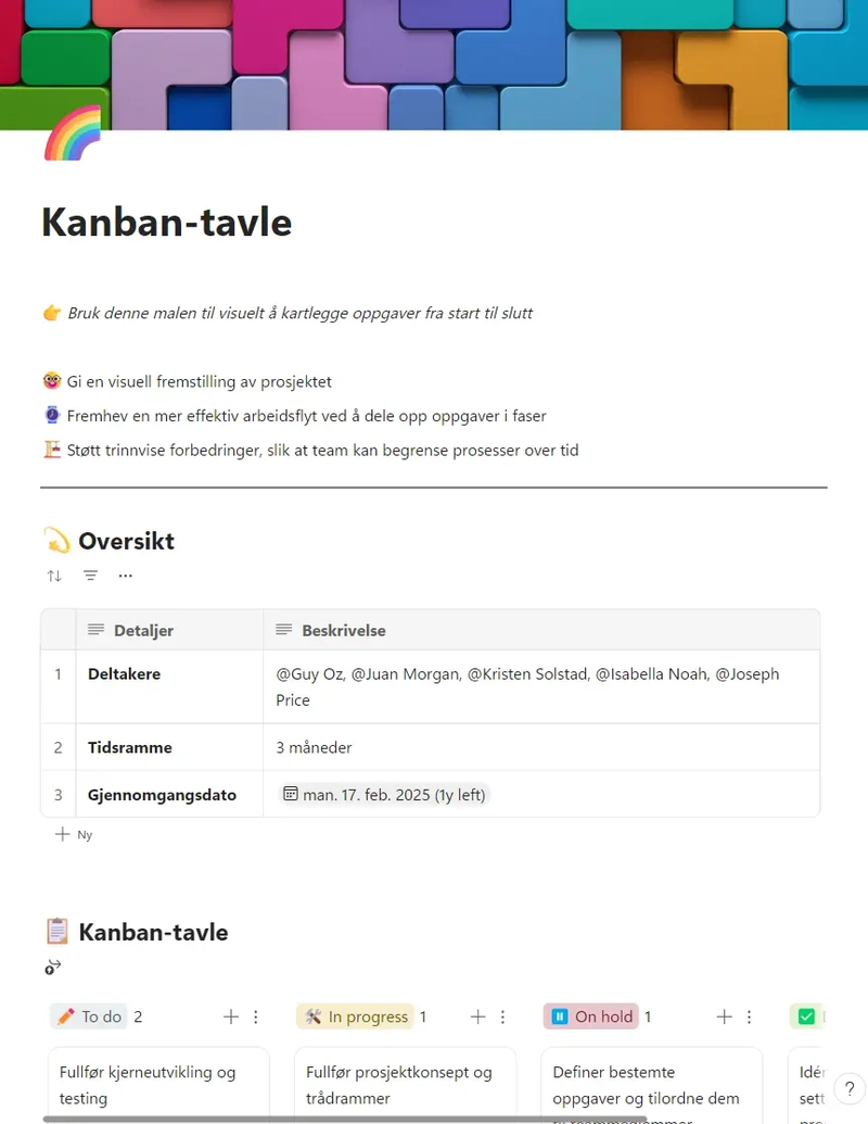 Kanban-tavle